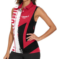 Hometown Cuba Women Sleeveless Polo Shirt Flag and Map - Wonder Print Shop