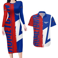 Hometown Czechia Couples Matching Long Sleeve Bodycon Dress and Hawaiian Shirt Flag and Map - Wonder Print Shop
