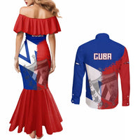 Hometown Czechia Couples Matching Mermaid Dress and Long Sleeve Button Shirt Flag and Map