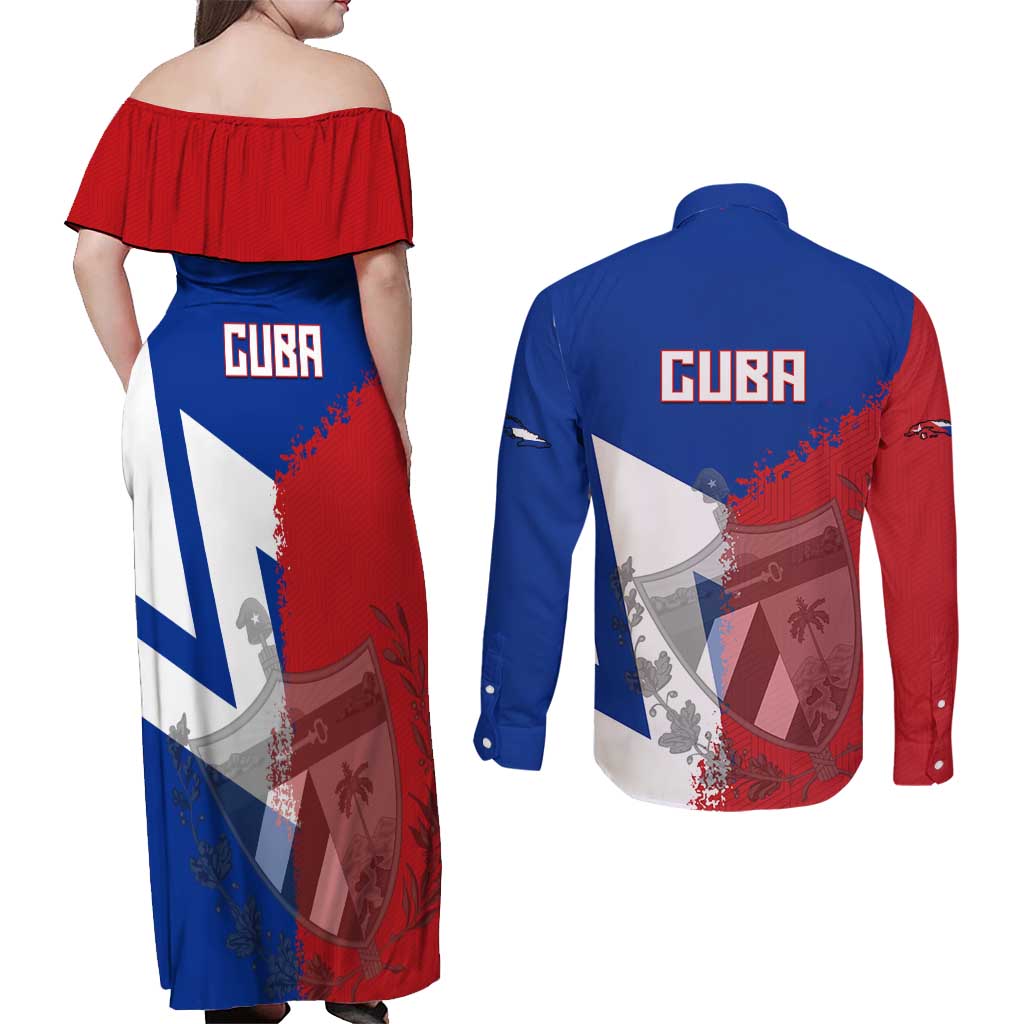 Hometown Czechia Couples Matching Off Shoulder Maxi Dress and Long Sleeve Button Shirt Flag and Map - Wonder Print Shop