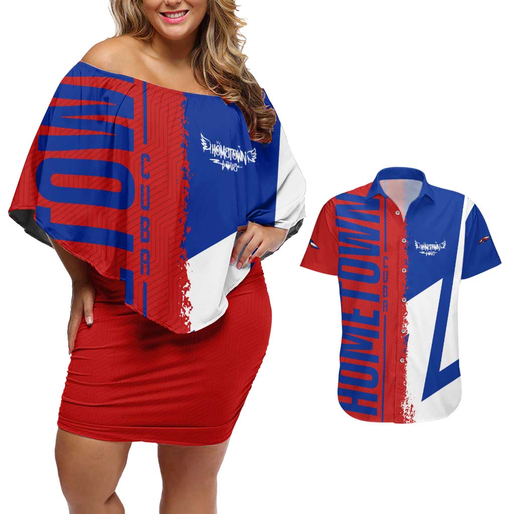Hometown Czechia Couples Matching Off Shoulder Short Dress and Hawaiian Shirt Flag and Map - Wonder Print Shop