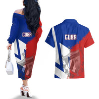 Hometown Czechia Couples Matching Off The Shoulder Long Sleeve Dress and Hawaiian Shirt Flag and Map - Wonder Print Shop