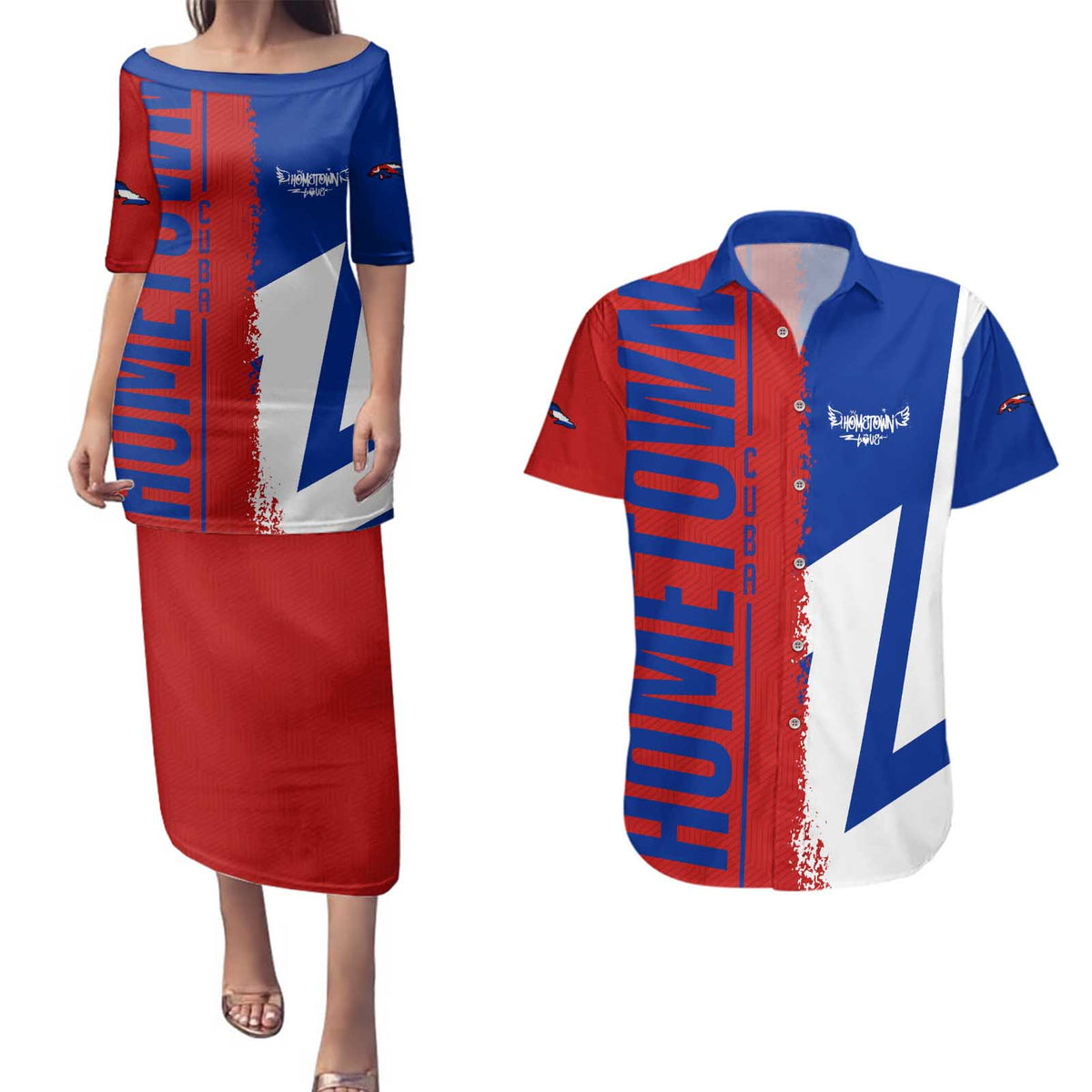 Hometown Czechia Couples Matching Puletasi and Hawaiian Shirt Flag and Map - Wonder Print Shop