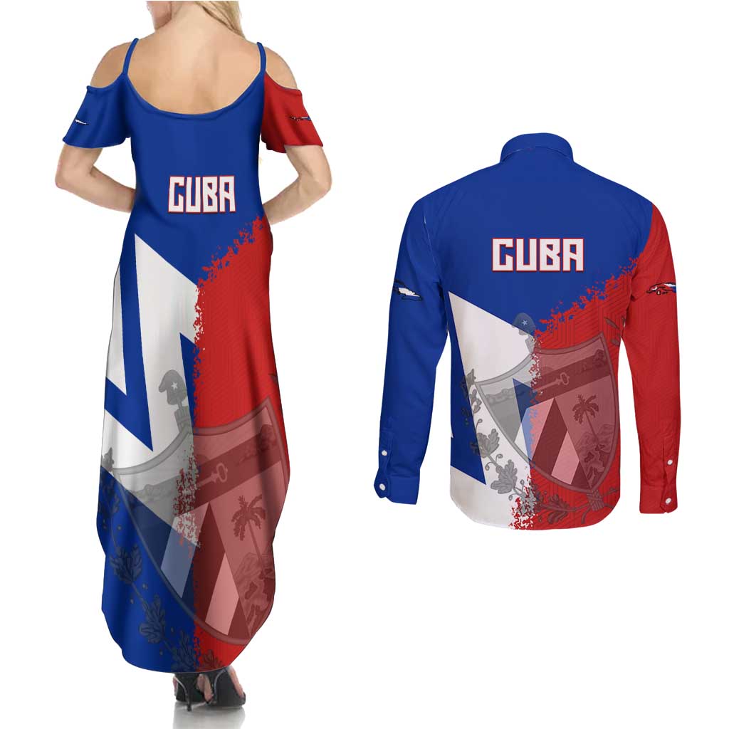 Hometown Czechia Couples Matching Summer Maxi Dress and Long Sleeve Button Shirt Flag and Map - Wonder Print Shop