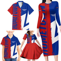 Hometown Czechia Family Matching Long Sleeve Bodycon Dress and Hawaiian Shirt Flag and Map - Wonder Print Shop