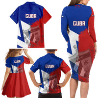 Hometown Czechia Family Matching Long Sleeve Bodycon Dress and Hawaiian Shirt Flag and Map - Wonder Print Shop