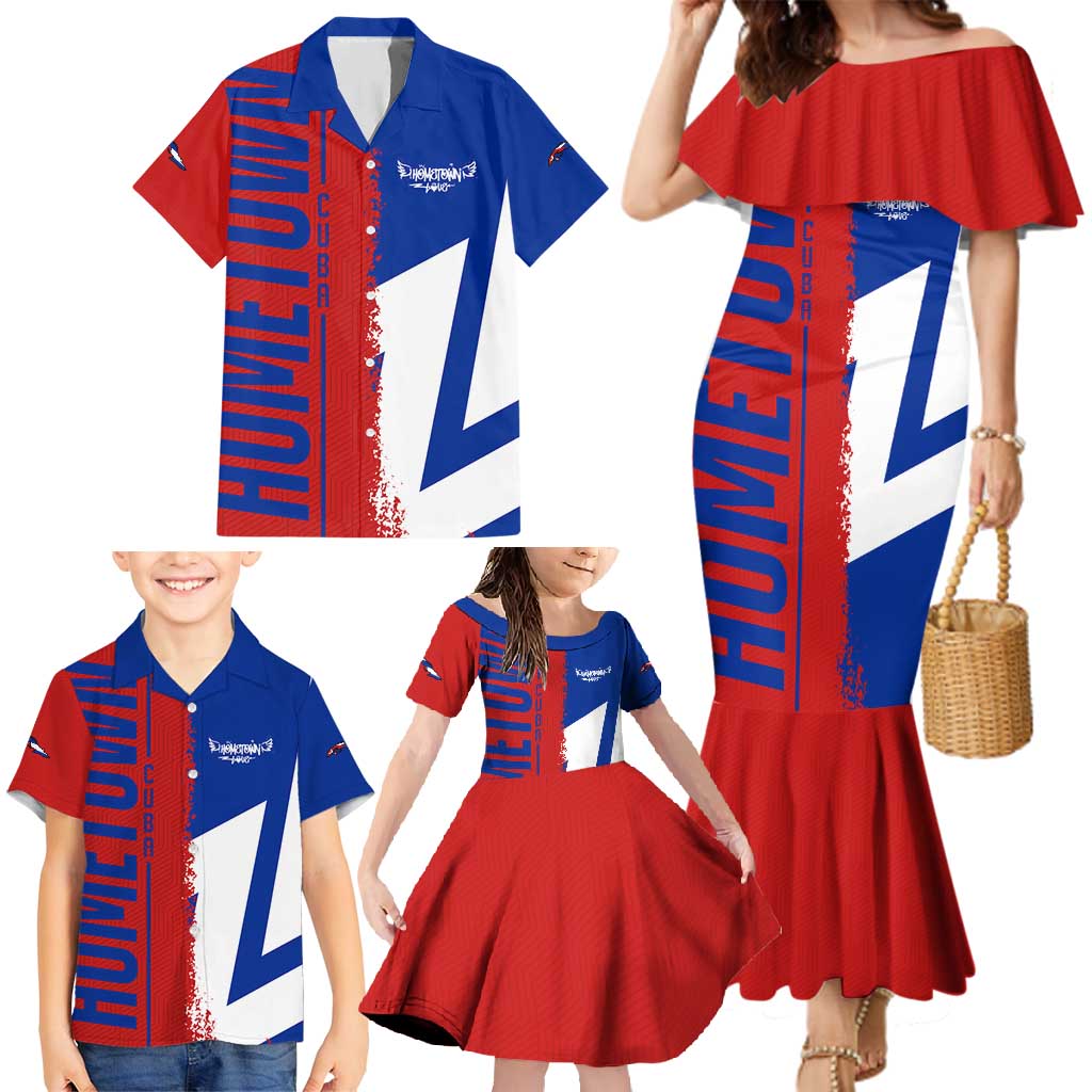 Hometown Czechia Family Matching Mermaid Dress and Hawaiian Shirt Flag and Map - Wonder Print Shop