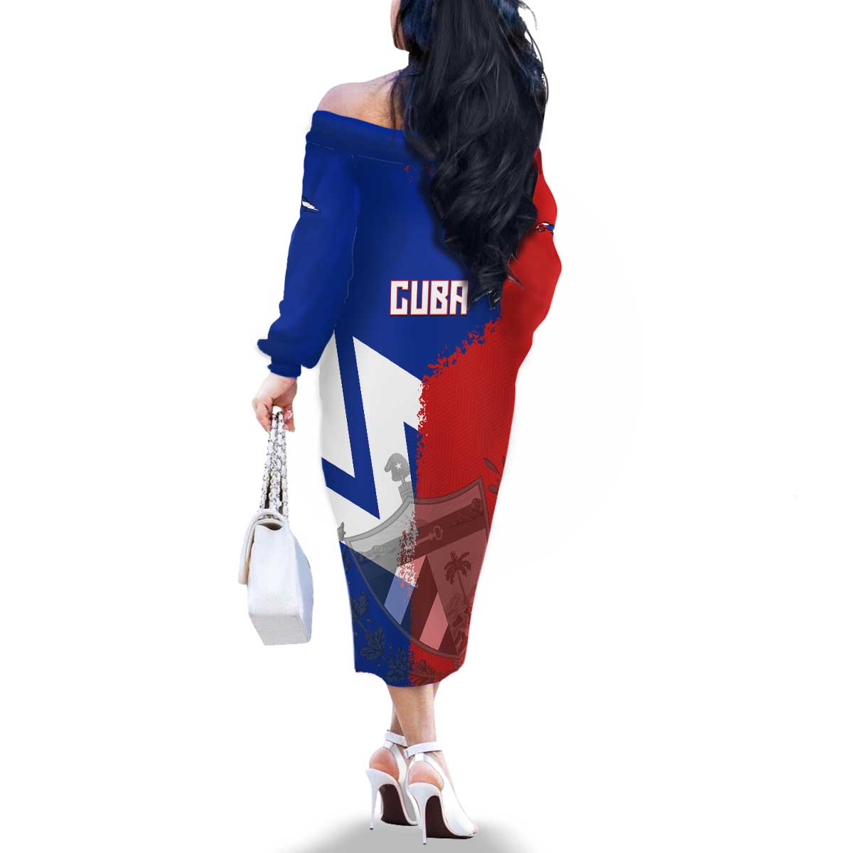 Hometown Czechia Family Matching Off The Shoulder Long Sleeve Dress and Hawaiian Shirt Flag and Map - Wonder Print Shop