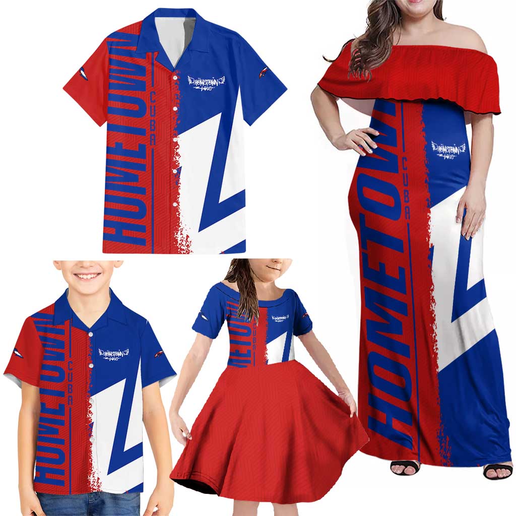 Hometown Czechia Family Matching Off Shoulder Maxi Dress and Hawaiian Shirt Flag and Map - Wonder Print Shop