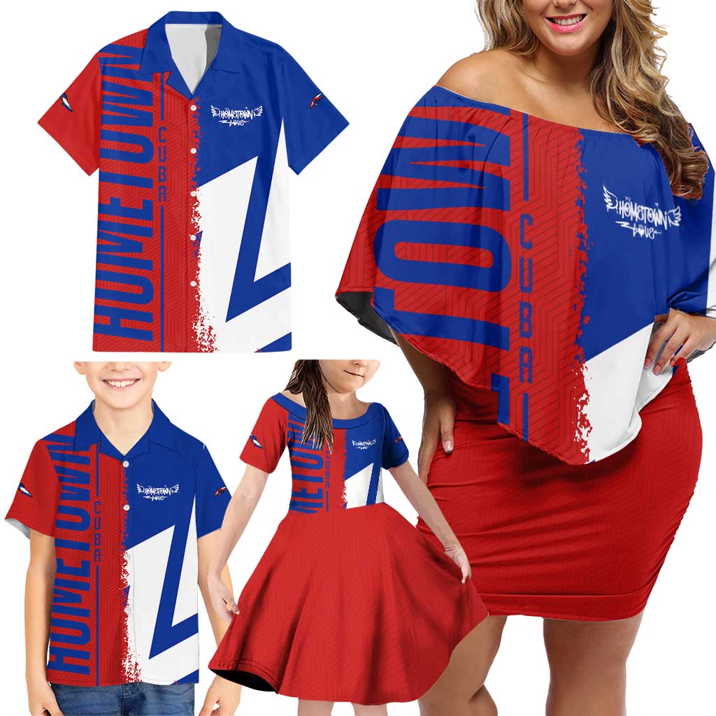 Hometown Czechia Family Matching Off Shoulder Short Dress and Hawaiian Shirt Flag and Map - Wonder Print Shop