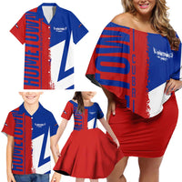 Hometown Czechia Family Matching Off Shoulder Short Dress and Hawaiian Shirt Flag and Map - Wonder Print Shop