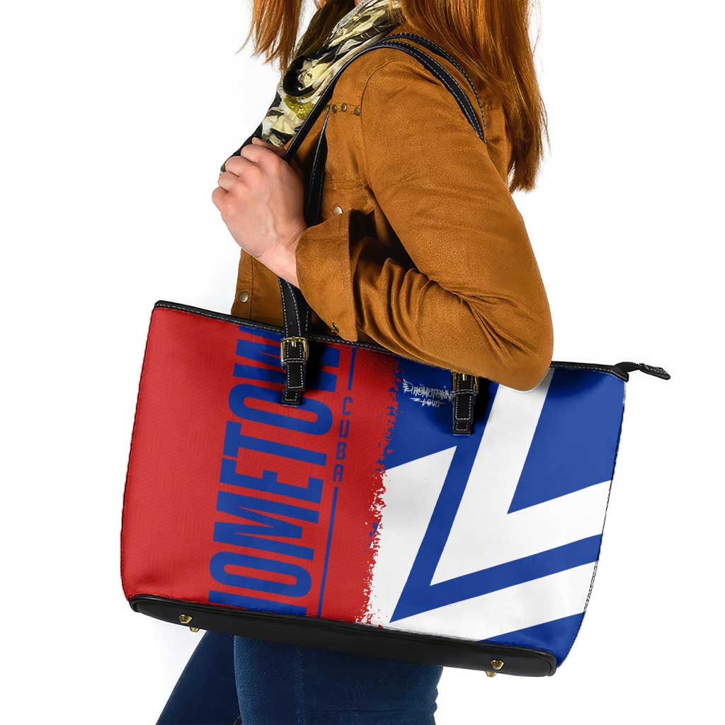 Hometown Czechia Leather Tote Bag Flag and Map - Wonder Print Shop