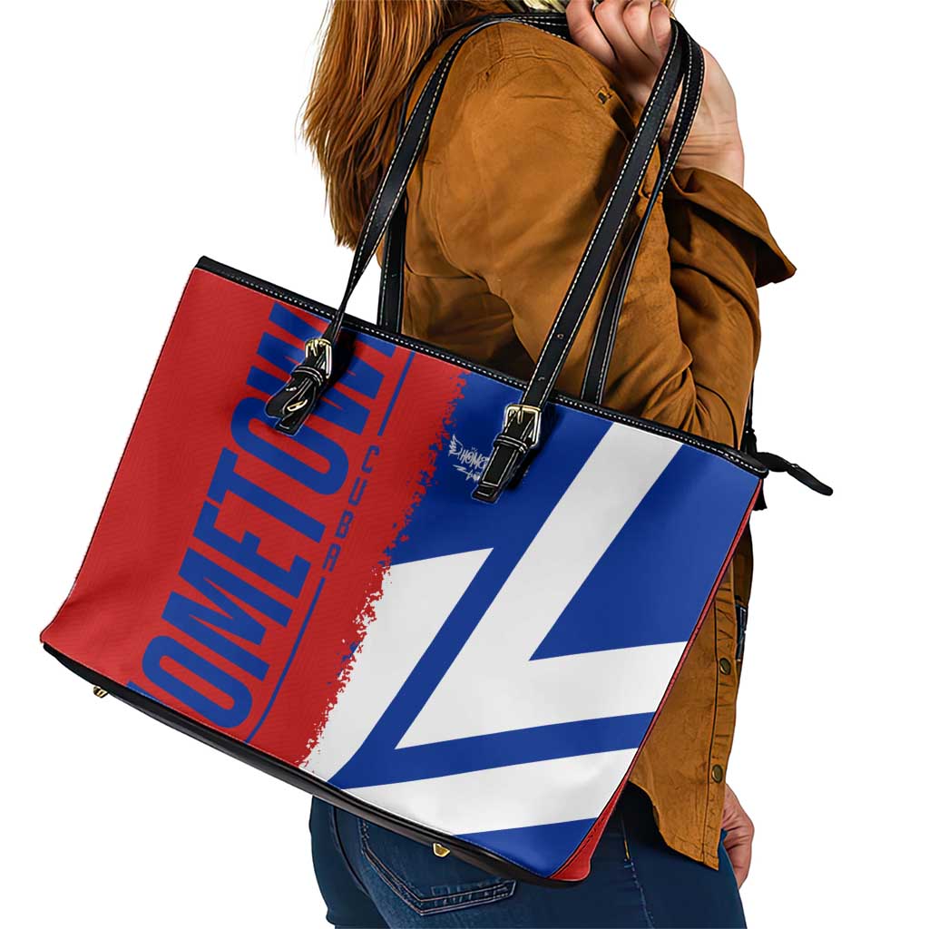 Hometown Czechia Leather Tote Bag Flag and Map - Wonder Print Shop