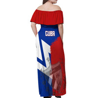 Hometown Czechia Off Shoulder Maxi Dress Flag and Map - Wonder Print Shop