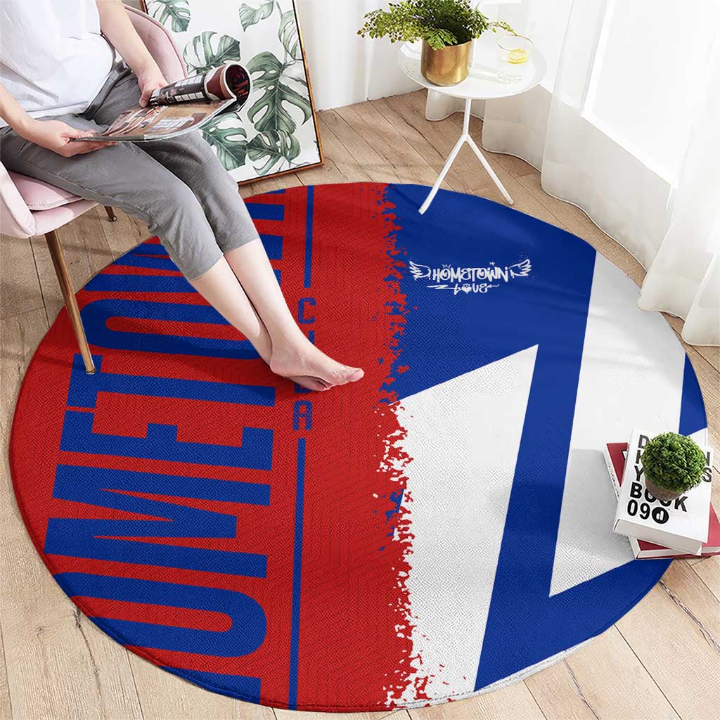 Hometown Czechia Round Carpet Flag and Map