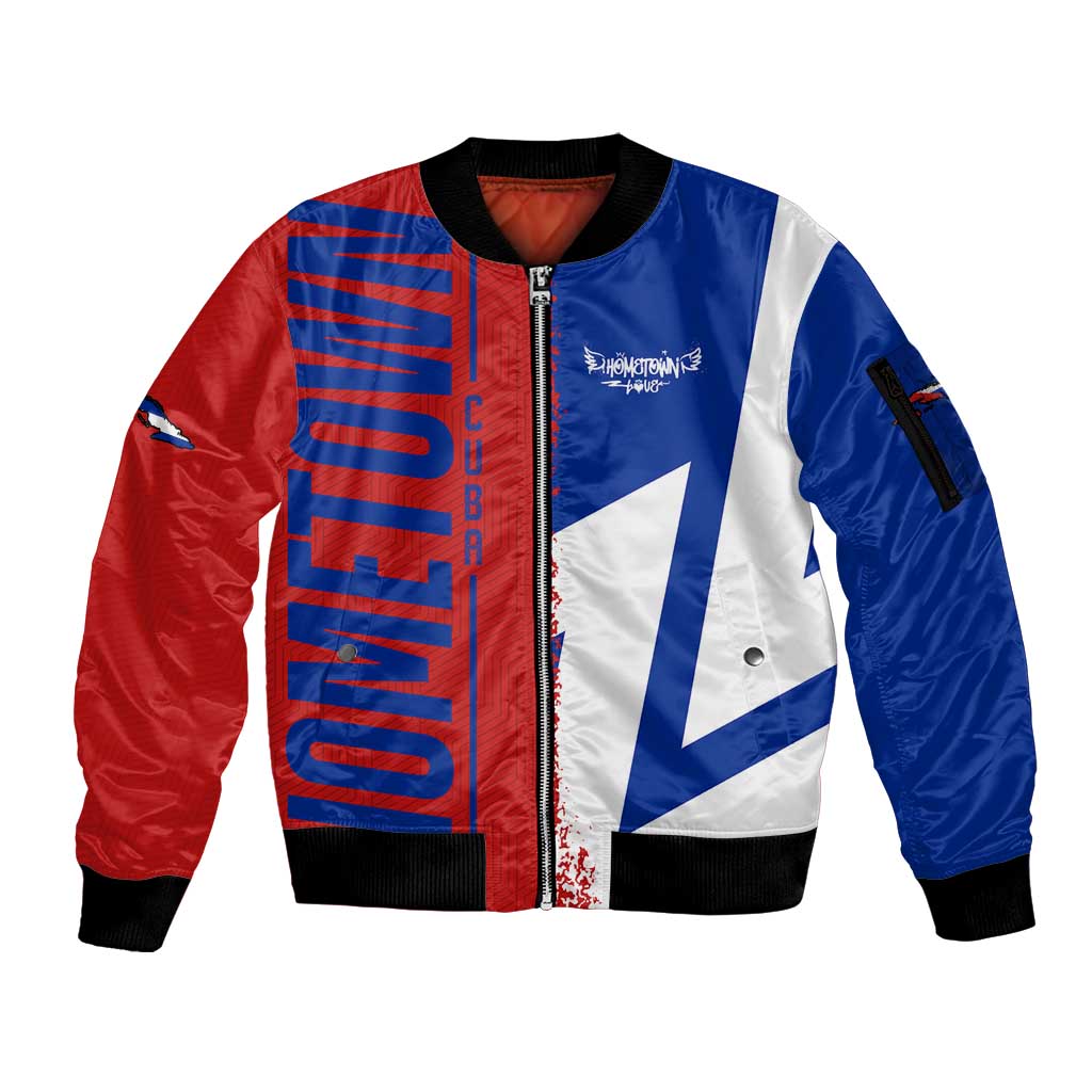 Hometown Czechia Sleeve Zip Bomber Jacket Flag and Map - Wonder Print Shop