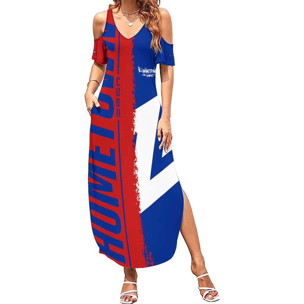 Hometown Czechia Summer Maxi Dress Flag and Map - Wonder Print Shop