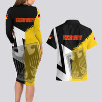 Hometown Germany Couples Matching Long Sleeve Bodycon Dress and Hawaiian Shirt Flag and Map - Wonder Print Shop