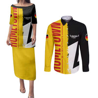 Hometown Germany Couples Matching Puletasi and Long Sleeve Button Shirt Flag and Map - Wonder Print Shop