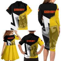 Hometown Germany Family Matching Long Sleeve Bodycon Dress and Hawaiian Shirt Flag and Map - Wonder Print Shop