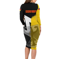 Hometown Germany Long Sleeve Bodycon Dress Flag and Map - Wonder Print Shop
