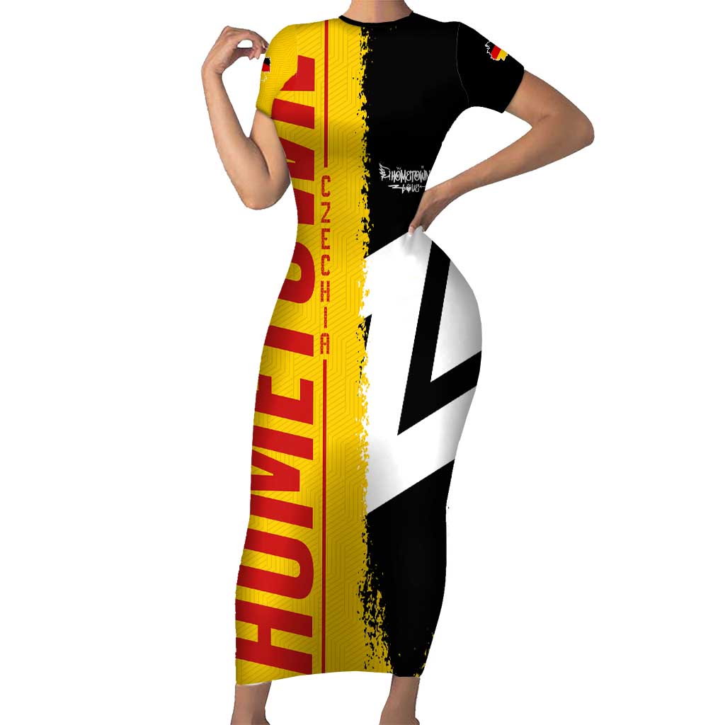 Hometown Germany Short Sleeve Bodycon Dress Flag and Map - Wonder Print Shop