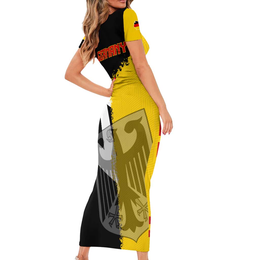 Hometown Germany Short Sleeve Bodycon Dress Flag and Map - Wonder Print Shop