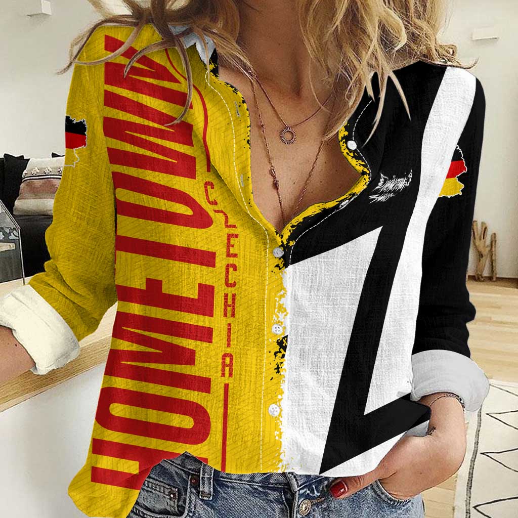 Hometown Germany Women Casual Shirt Flag and Map - Wonder Print Shop