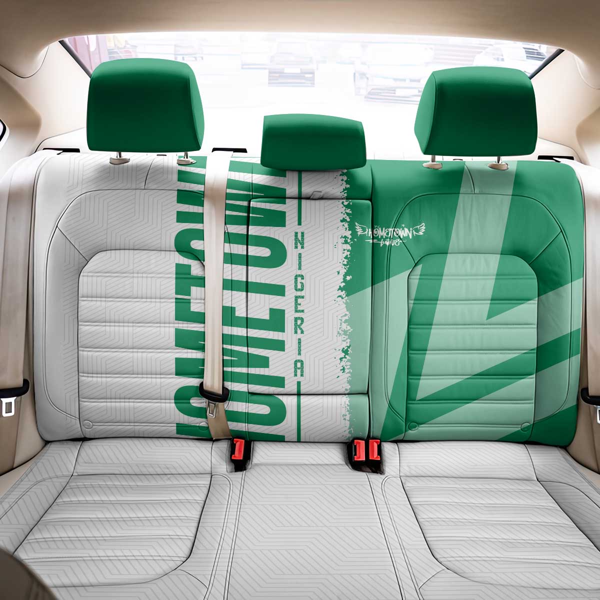 Hometown Nigeria Back Car Seat Cover Flag and Map - Wonder Print Shop