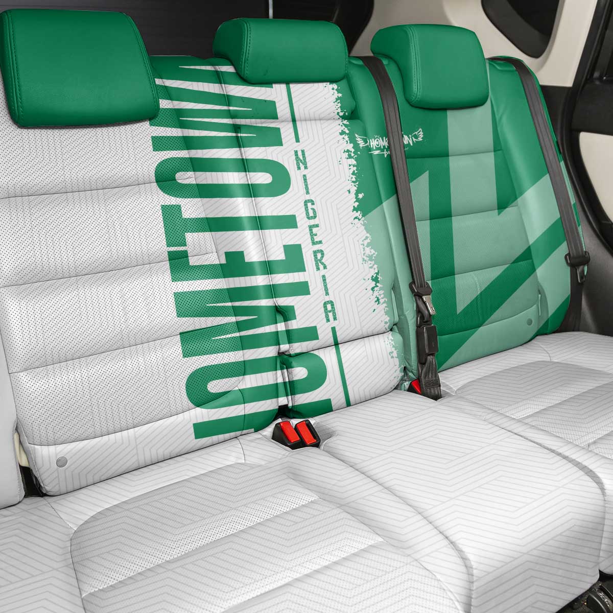 Hometown Nigeria Back Car Seat Cover Flag and Map - Wonder Print Shop