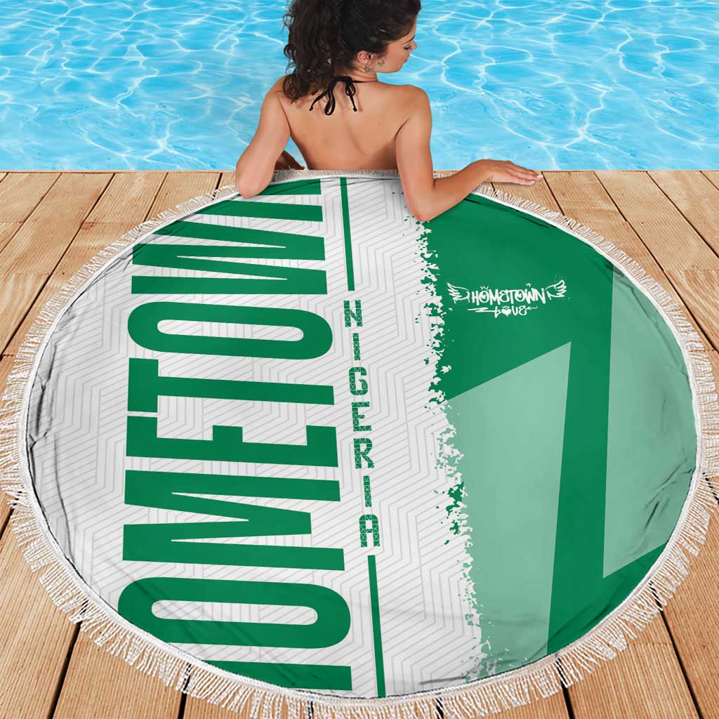 Hometown Nigeria Beach Blanket Flag and Map - Wonder Print Shop