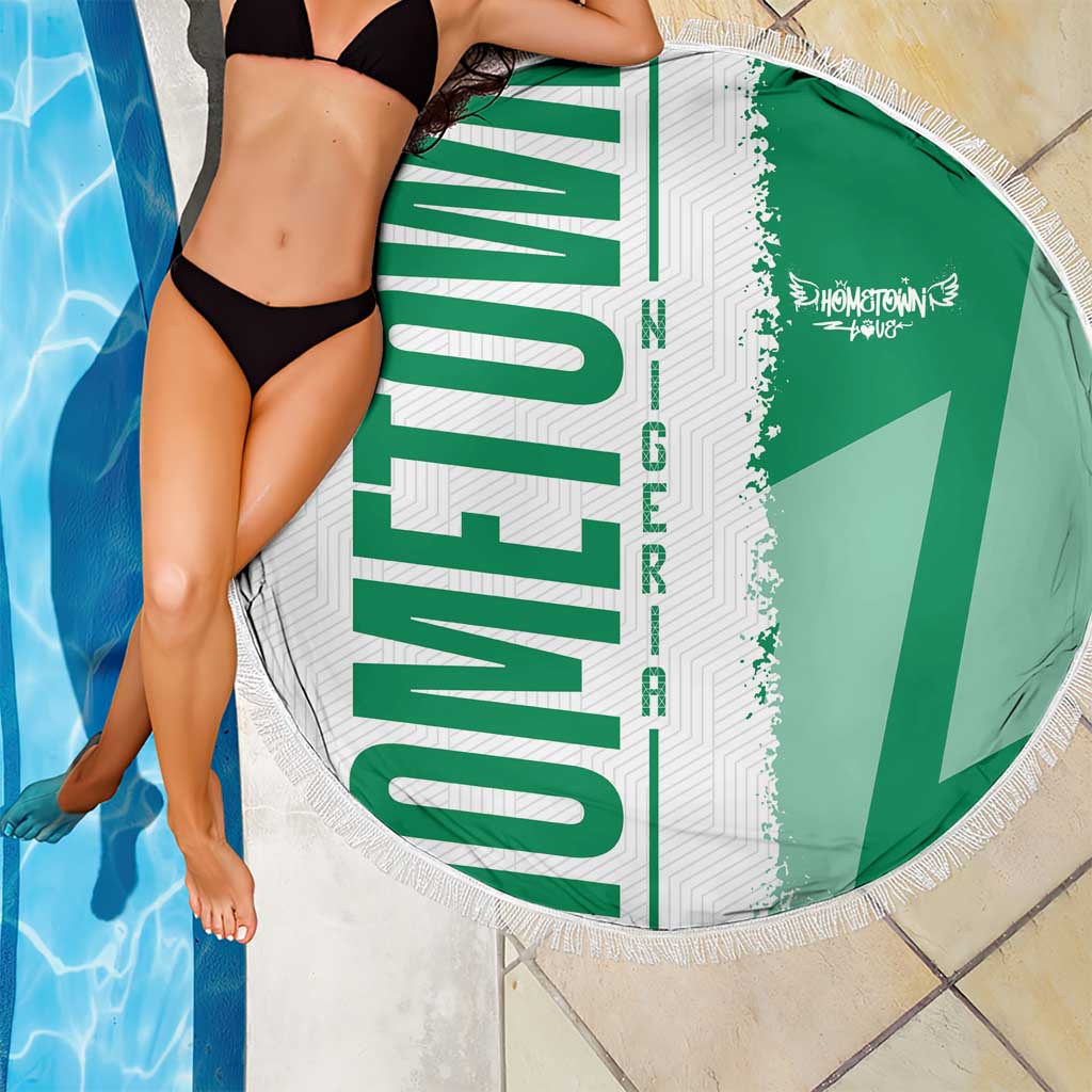 Hometown Nigeria Beach Blanket Flag and Map - Wonder Print Shop
