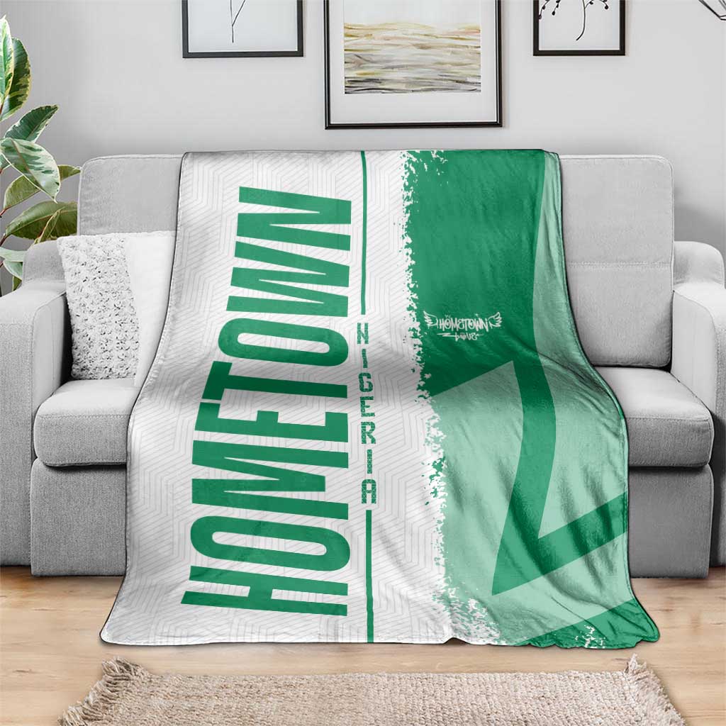 Hometown Nigeria Blanket Flag and Map