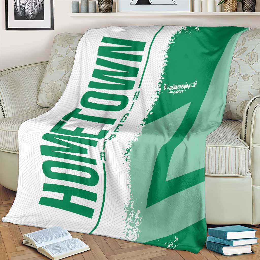 Hometown Nigeria Blanket Flag and Map