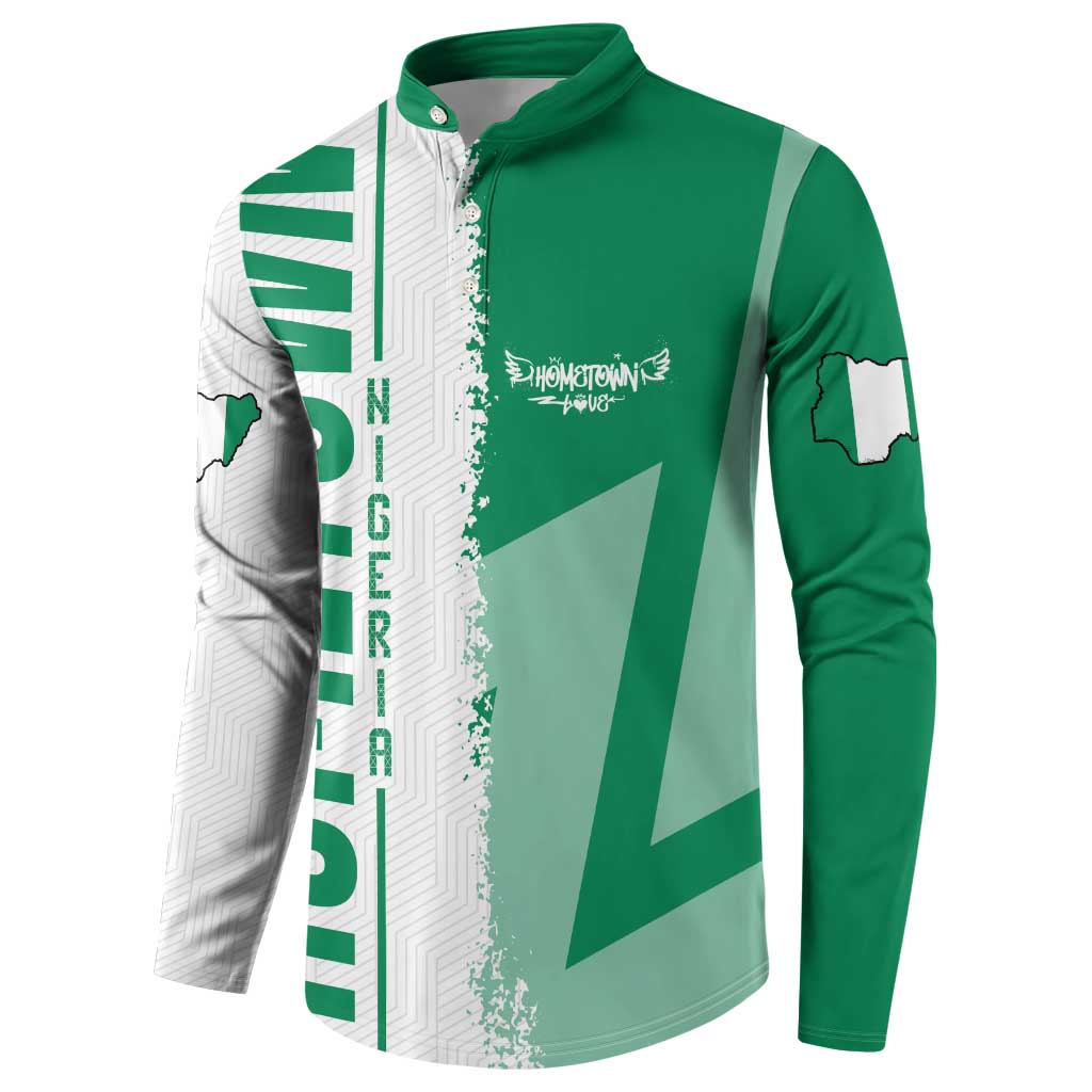 Hometown Nigeria Button Sweatshirt Flag and Map - Wonder Print Shop