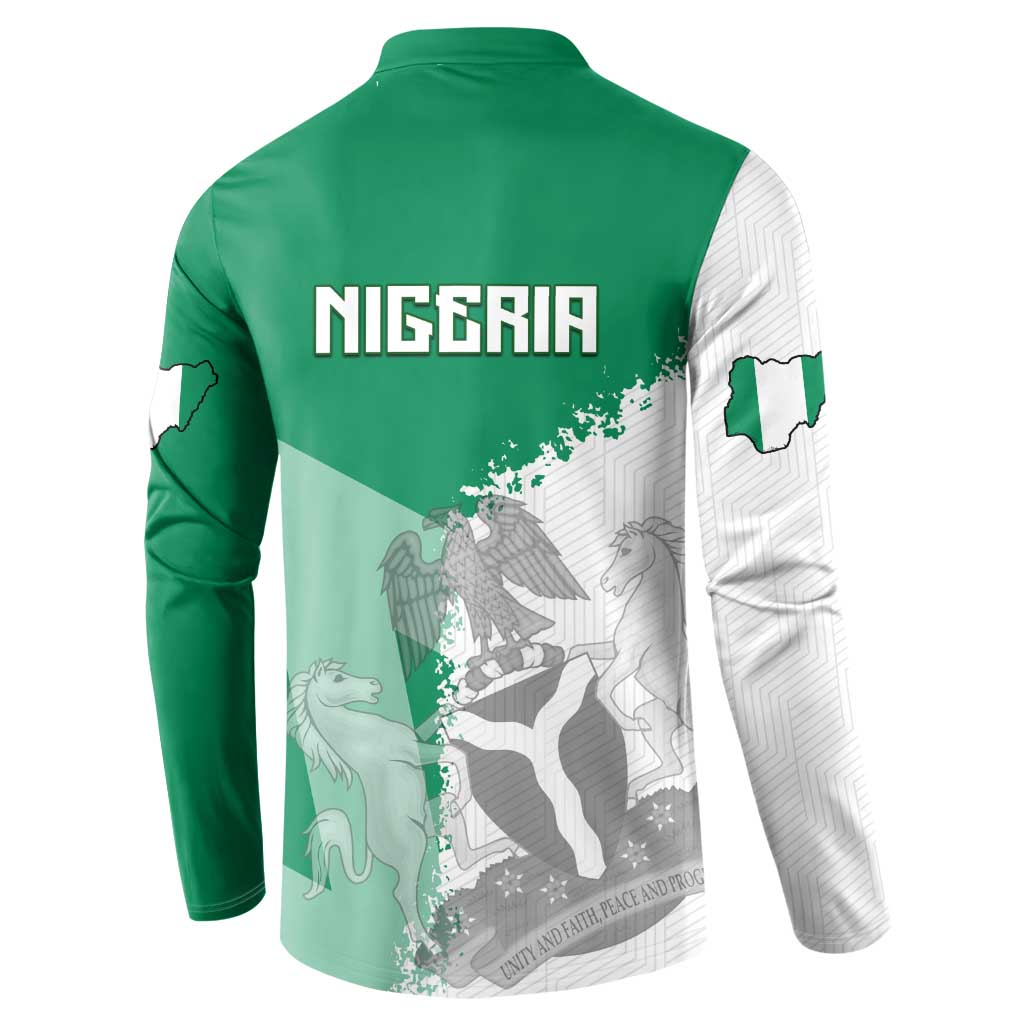 Hometown Nigeria Button Sweatshirt Flag and Map - Wonder Print Shop