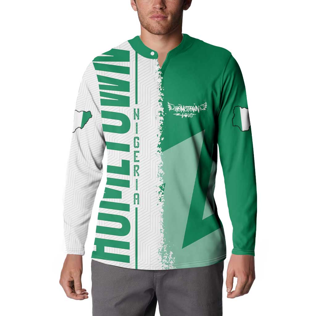 Hometown Nigeria Button Sweatshirt Flag and Map - Wonder Print Shop