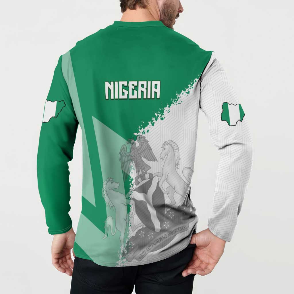Hometown Nigeria Button Sweatshirt Flag and Map - Wonder Print Shop