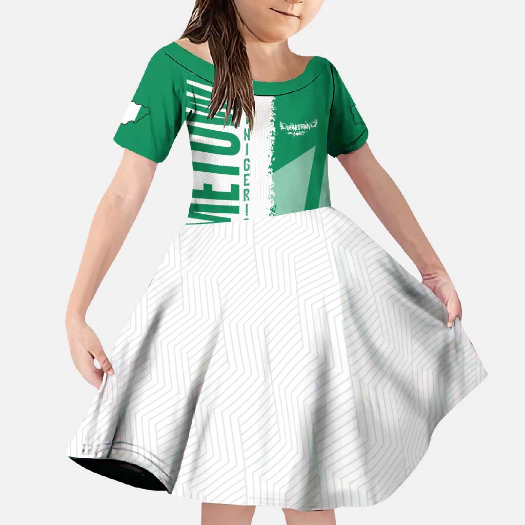 Hometown Nigeria Family Matching Off Shoulder Maxi Dress and Hawaiian Shirt Flag and Map - Wonder Print Shop