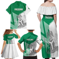 Hometown Nigeria Family Matching Off Shoulder Maxi Dress and Hawaiian Shirt Flag and Map - Wonder Print Shop