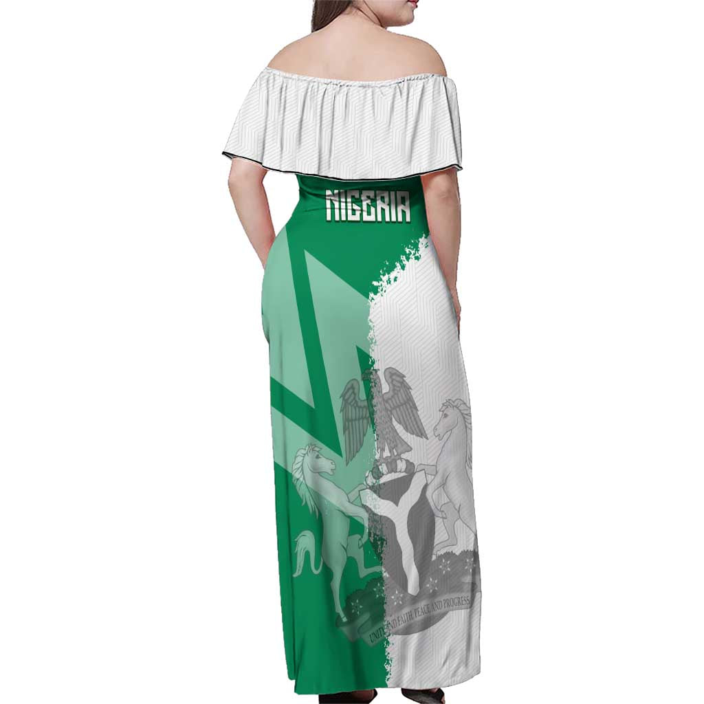 Hometown Nigeria Family Matching Off Shoulder Maxi Dress and Hawaiian Shirt Flag and Map - Wonder Print Shop