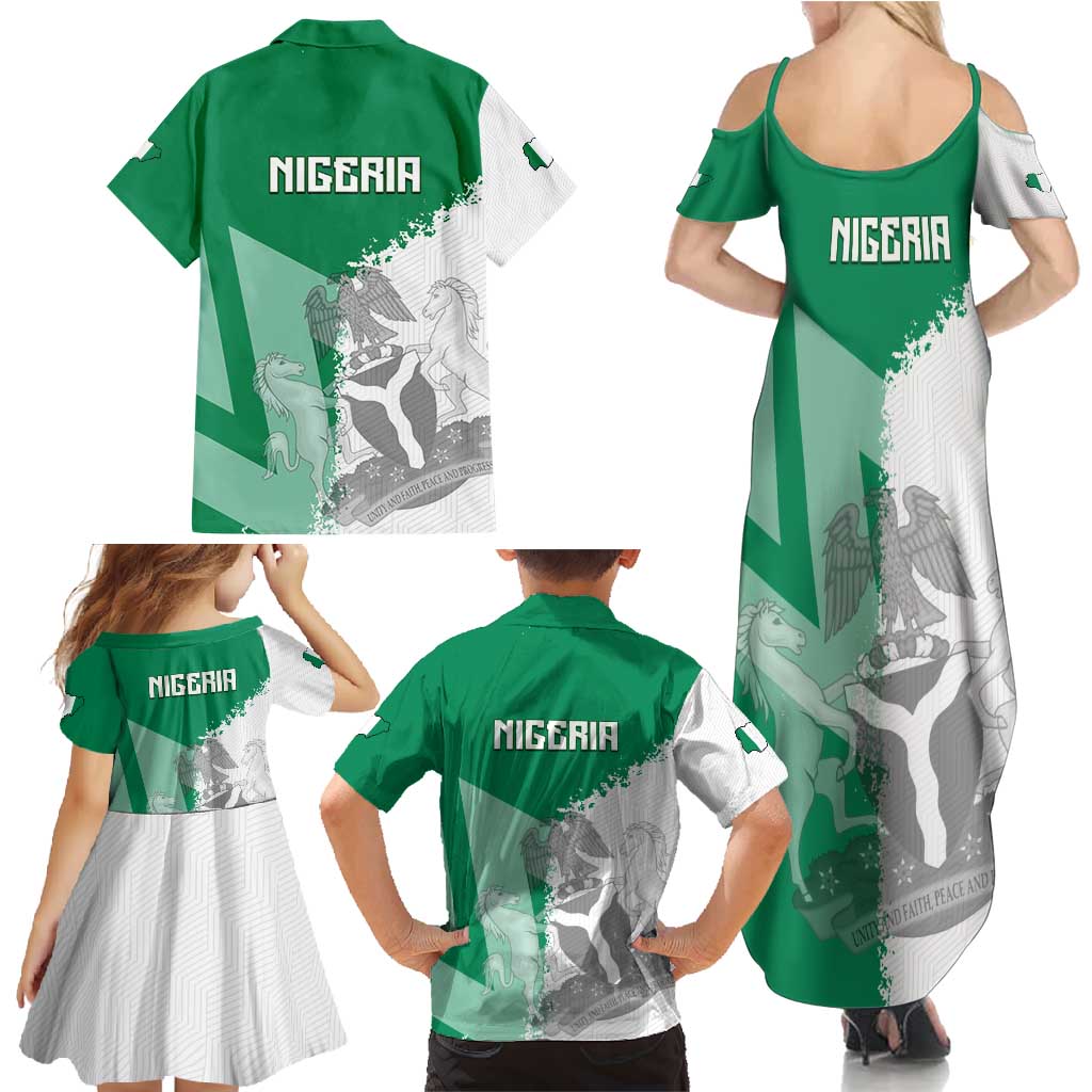 Hometown Nigeria Family Matching Summer Maxi Dress and Hawaiian Shirt Flag and Map - Wonder Print Shop