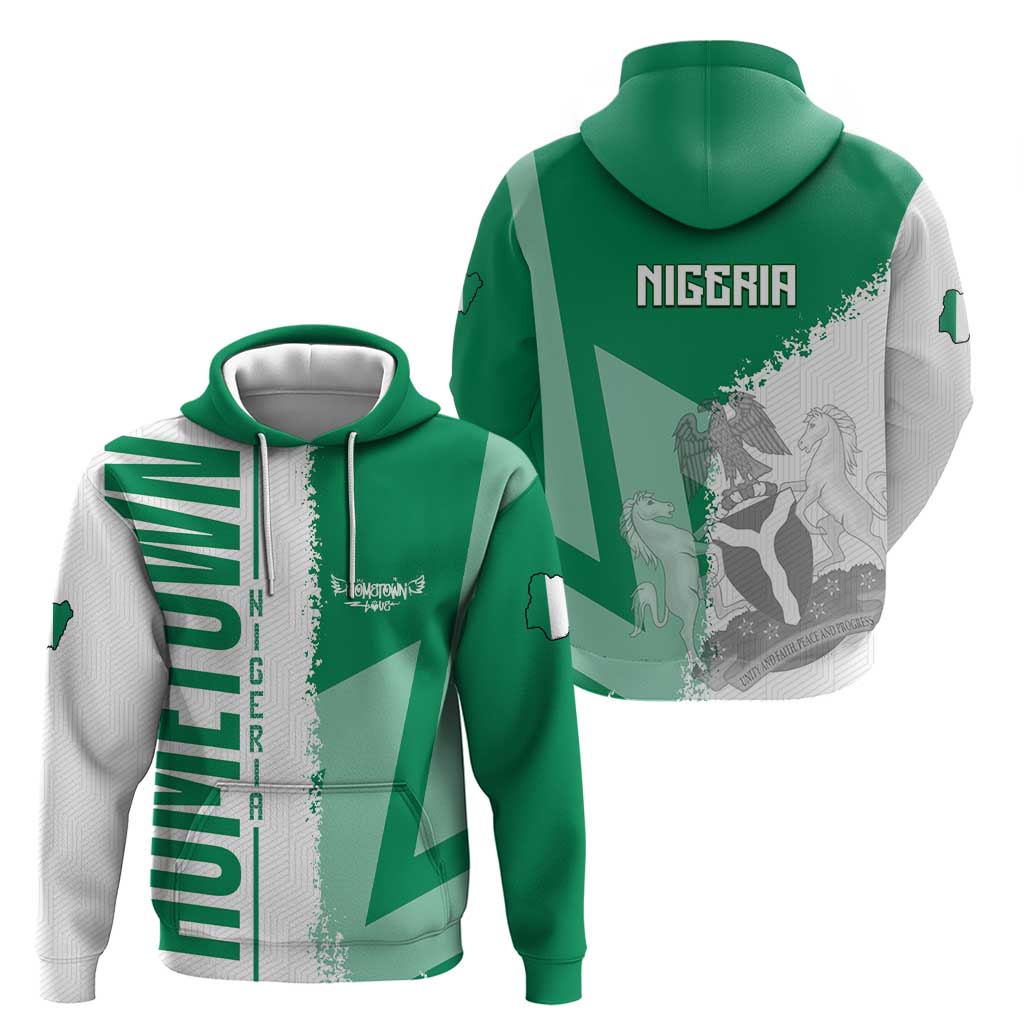 Hometown Nigeria Hoodie Flag and Map - Wonder Print Shop