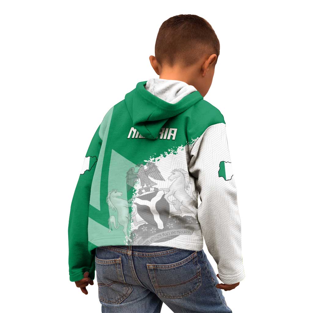 Hometown Nigeria Kid Hoodie Flag and Map - Wonder Print Shop