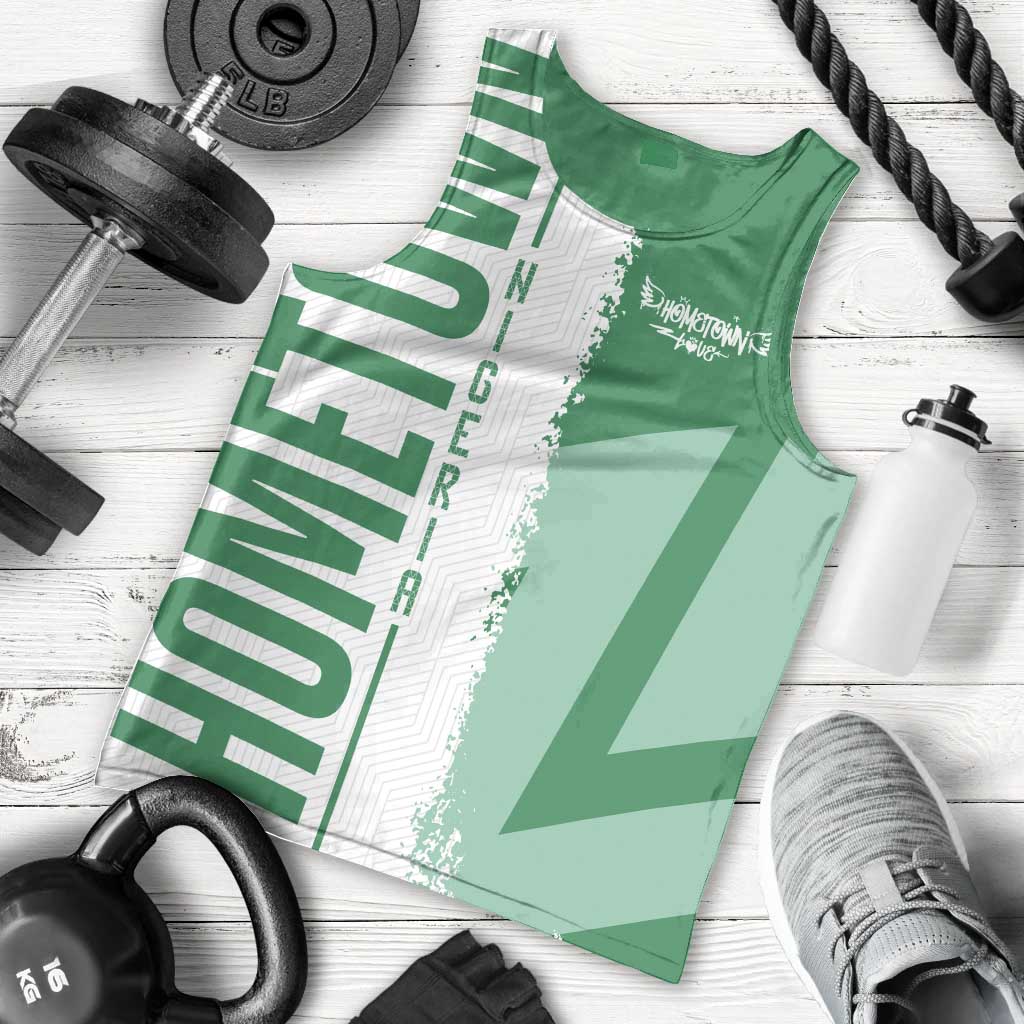 Hometown Nigeria Men Tank Top Flag and Map - Wonder Print Shop