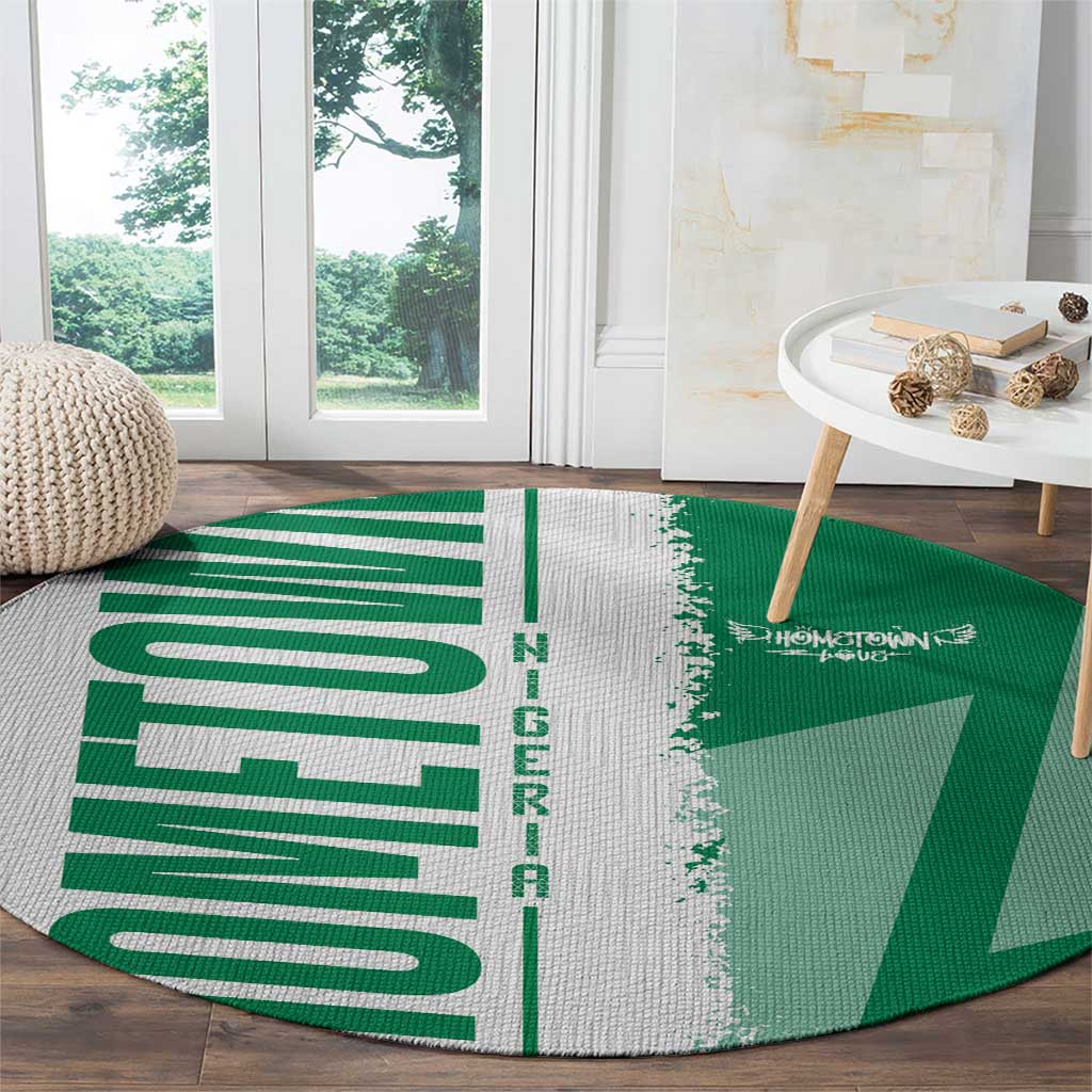 Hometown Nigeria Round Carpet Flag and Map