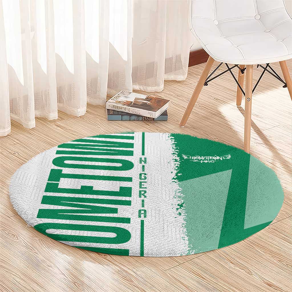 Hometown Nigeria Round Carpet Flag and Map