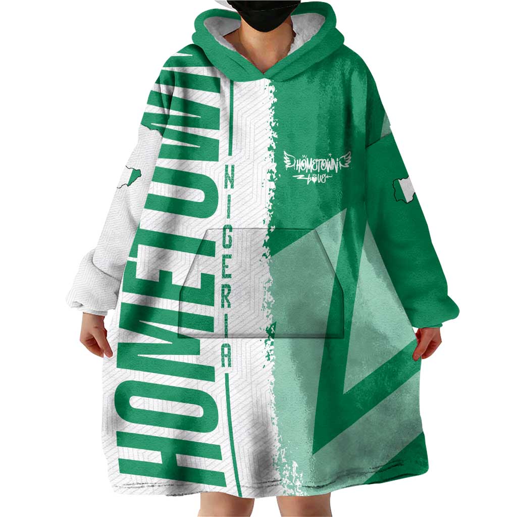 Hometown Nigeria Wearable Blanket Hoodie Flag and Map - Wonder Print Shop