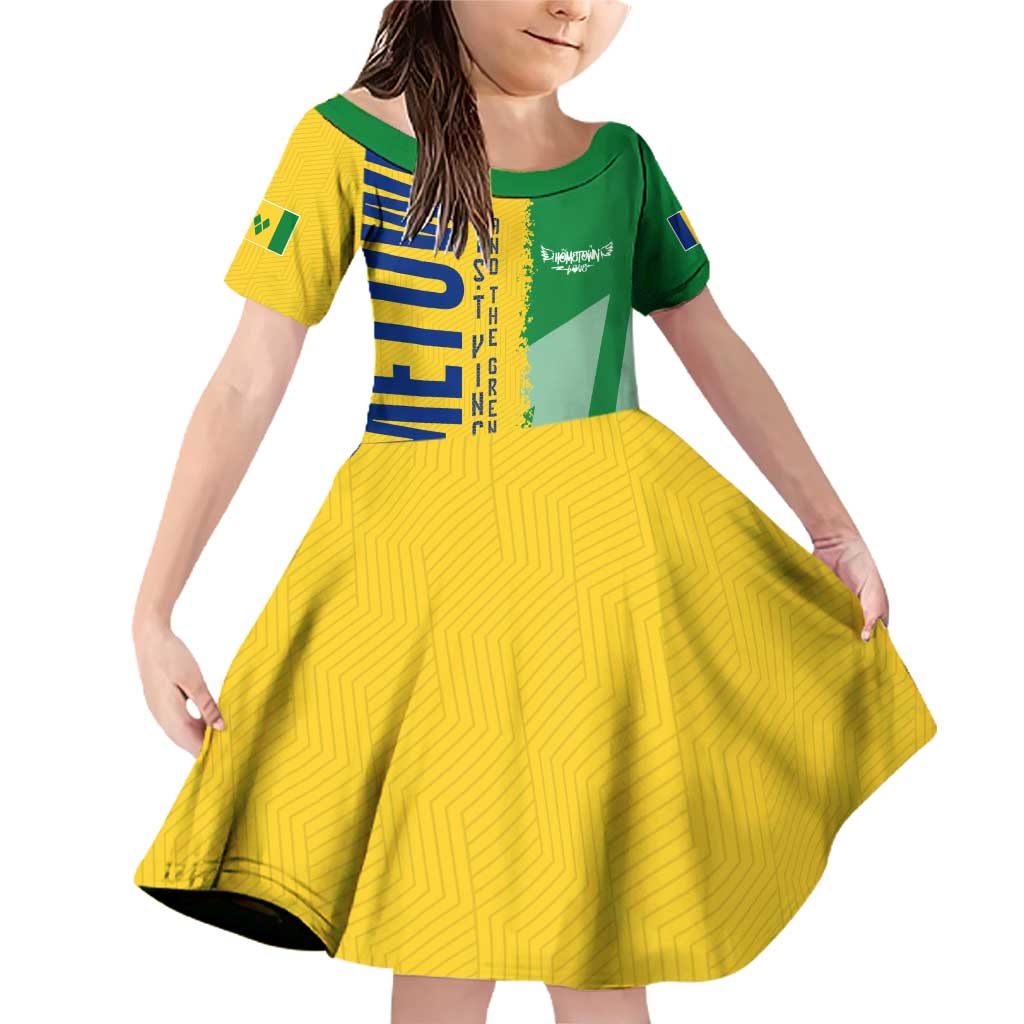 Hometown Saint Vincent and the Grenadines Family Matching Off Shoulder Short Dress and Hawaiian Shirt Flag and Map - Wonder Print Shop