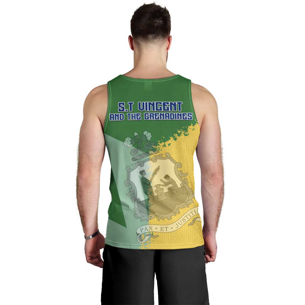 Hometown Saint Vincent and the Grenadines Men Tank Top Flag and Map - Wonder Print Shop